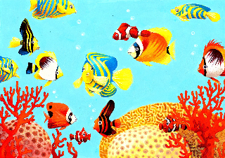 Wandmalerei Tropenfische